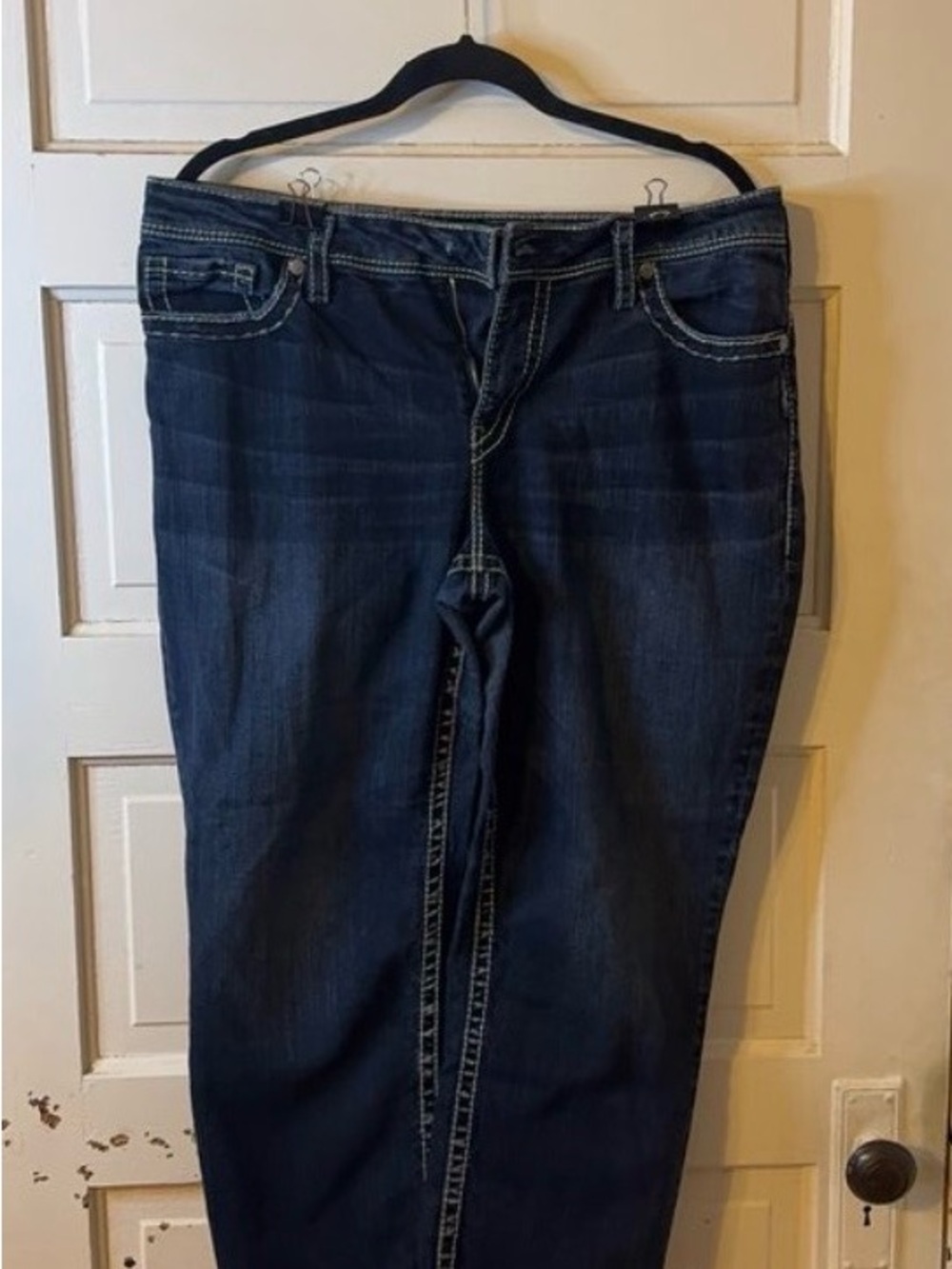 Silver Jeans Straight-Leg Women's Jeans in Dark Blue